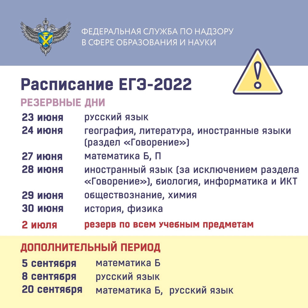 Экзамен расписание 2022